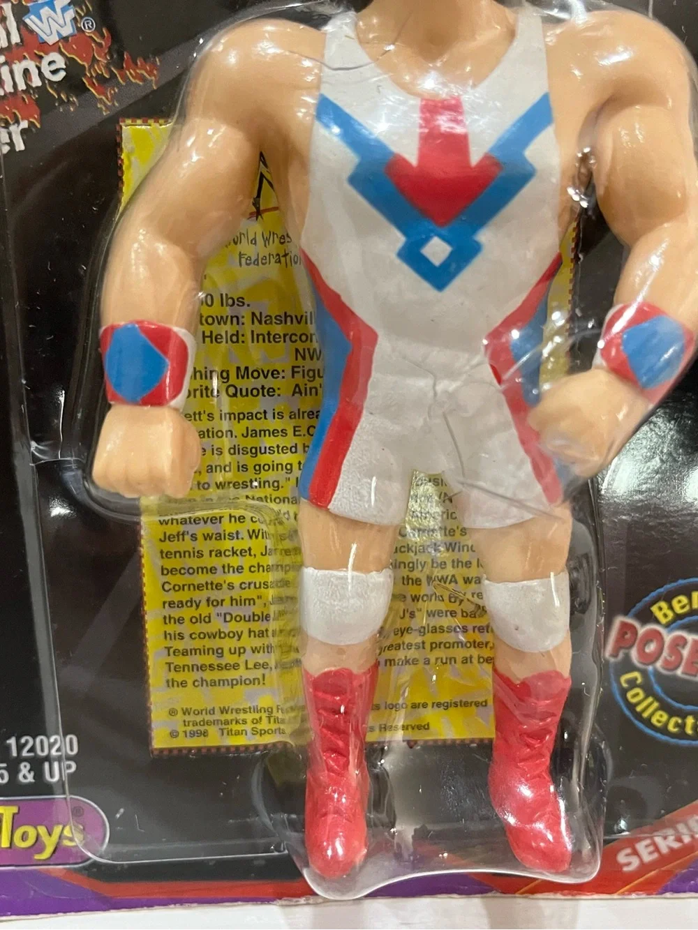 WWF/ WWE Jeff Jarrett Bend Em Action Figure Wrestling Toy